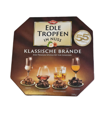 Trumpf Edle Tropfen in Nuss Klassische Brande (Noble drops in nut -Classic Brandy) 250g