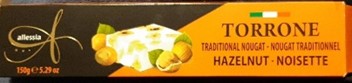 Allessia Torrone Traditional Hard Nougat with Hazelnut 150g