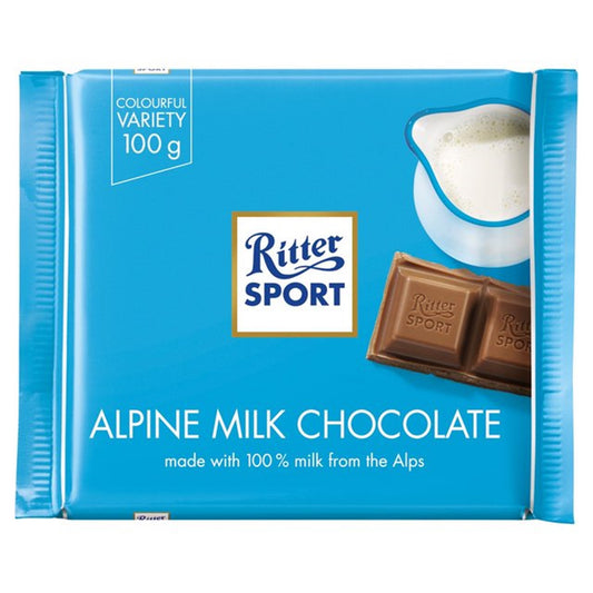 Ritter Sports Alpine Milk 100g bar (3 pack sizes)