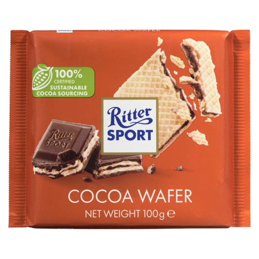 Ritter Sports Cocoa Wafer 100g (3 pack sizes)