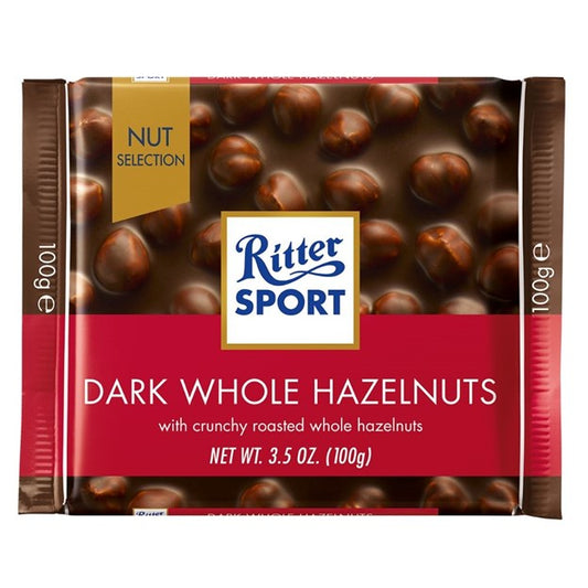 Ritter Sports Dark Whole Hazelnuts 100g (3 pack sizes)