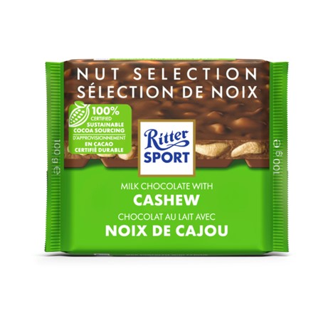 Ritter Sports Milk Cashew 100g (3 pack sizes)
