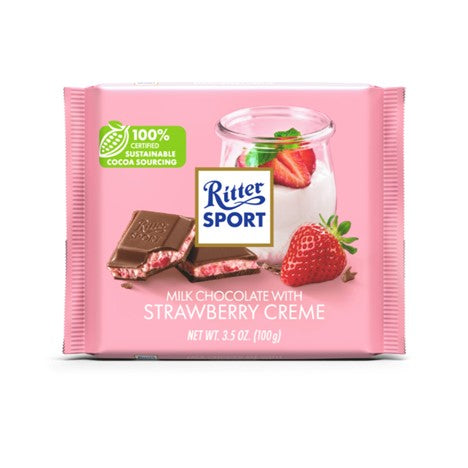 Ritter Sports Strawberry Creme 100g (3 pack sizes)