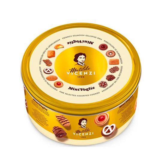 Matilde Vicenzi Italian Pastry and Cookie Round Tin 699g