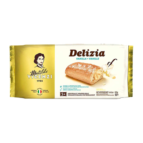 Matilde Vincenzi  Delizia Mini  Vanilla Cream-Filled Chocolate Pastry-125g