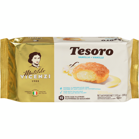 Matilde Vincenzi  Tesoro Vanilla Cream-Filled Chocolate Pastry-100g