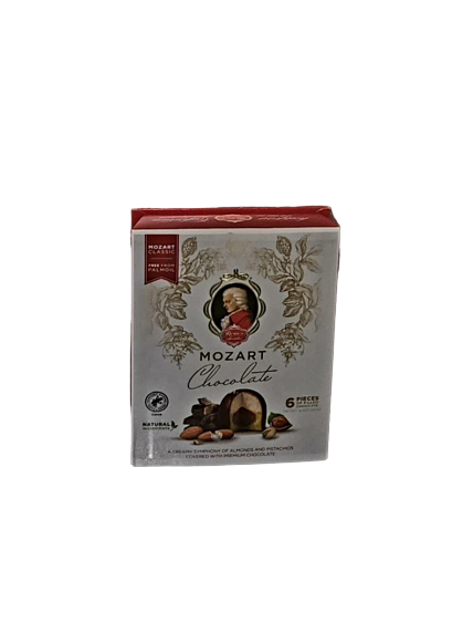 Reber Specialties Mozart Classic Pistachio and Almonds Marzipan with Hazelnut Praline Crème covered with Premium Chocolate 120g