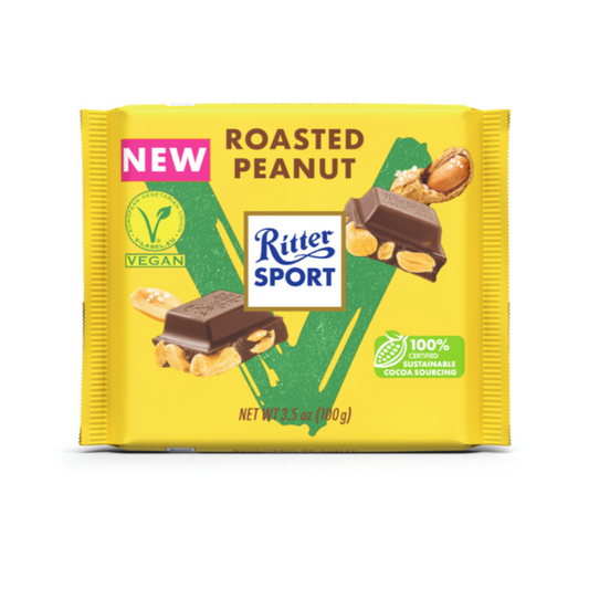 Ritter Sports Roasted Peanut Vegan 100g (3 pack sizes)